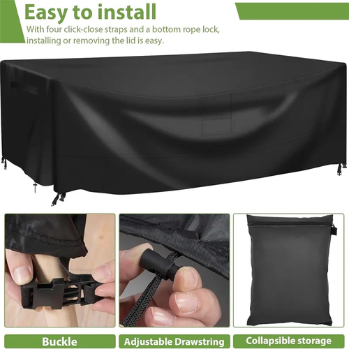 Waterproof Patio Furniture Covers, Outdoor Furniture Covers, 600D Heavy Duty Oxford Patio Table Cover with Air Vents, Windproof Straps, Anti-UV, Rip-Resistant for Outdoor Table, Chair, Sofa,dorm essentials,home essentials