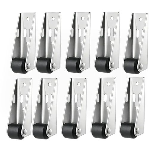 Vertical Track Roller Wheel Sliding Door Bottom Guide Nylon Wheel Aluminum Bracket Anti-Swing Door Stop For Barn Door Cabinet Wardrobe Smooth Quiet Sliding 2.91*2.68*0.83 Inch 1.23 Oz.