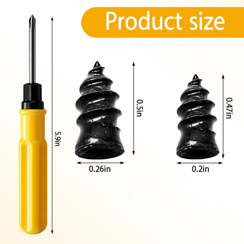 60Pieces General Non-destructive Quick Tire Repair Nail Special Rubber Tire Repair Tool for Car and Motorcycle
