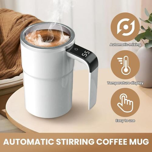 Electric Self-Stirring Coffee Mug – Automatic Mixing with LCD Thermometer