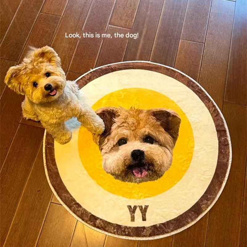 Custom Pet Portrait Milk Velvet Rug – Personalized Washable Memorial Gift for Cat & Dog Lovers