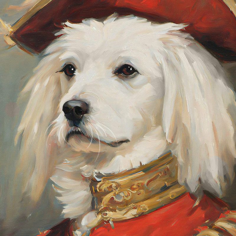 Custom Pet Oil Painting Portrait – Cat & Dog Renaissance Wall Art Gift The General