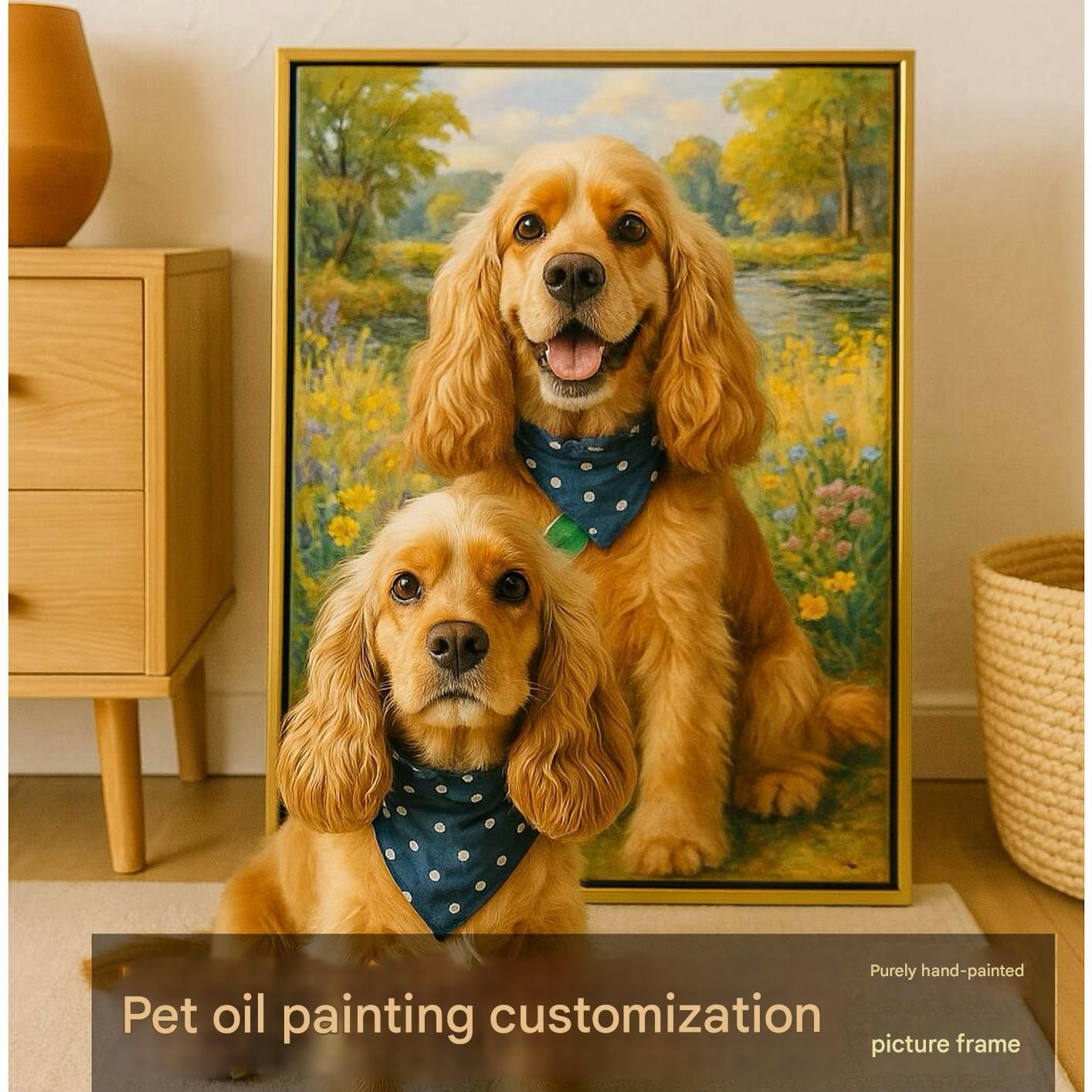 Custom Pet Portrait from Photo – Hand-Painted Dog or Cat Oil Painting