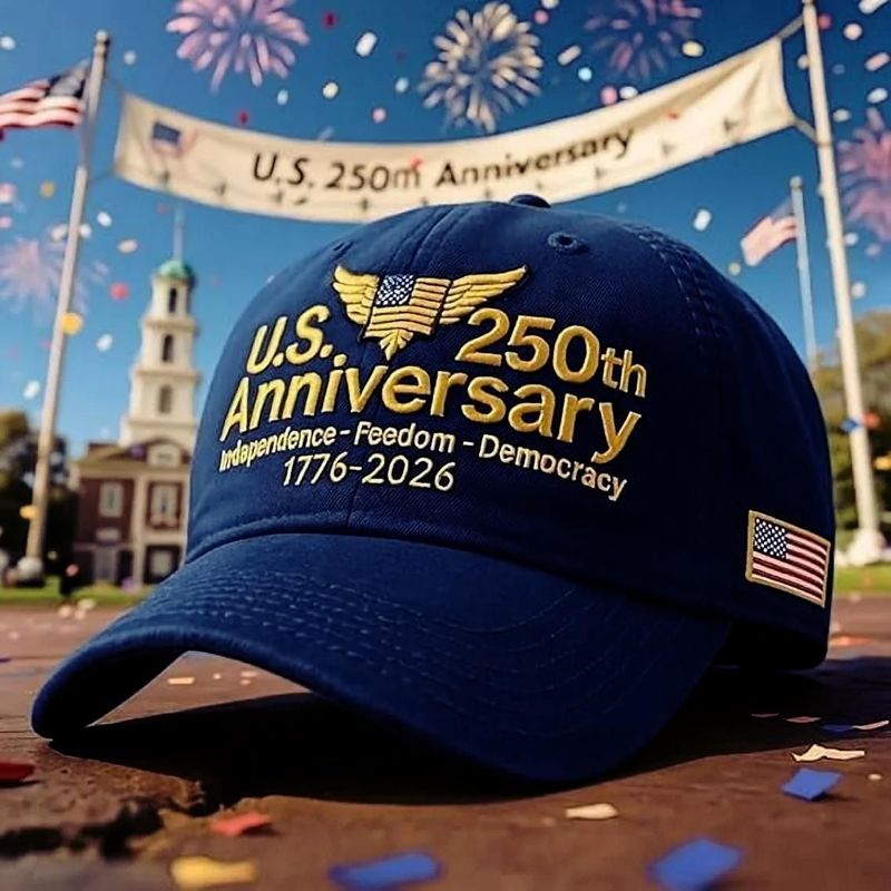 250th Anniversary Embroidered Trucker Hat Us Tribute Retro Cap