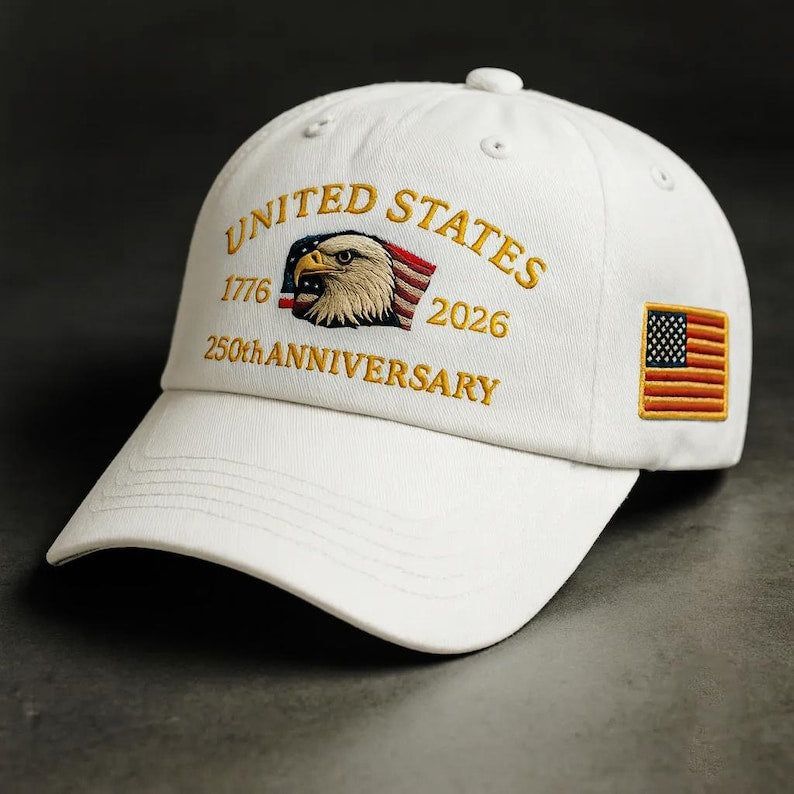 250th Anniversary Embroidered Trucker Hat: U.S. Tribute Retro Cap