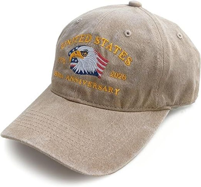 Eagle   Usa 250th Anniversary Hat Adjustable United States Patriotic Cap For 250th Celebrationvintage Washed Baseball Cap