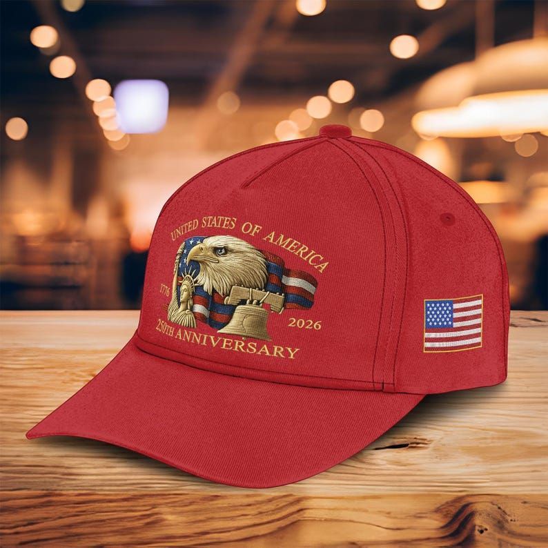 Eagle  Liberty United States 250th Anniversary Hat 2026 Adjustable Patriotic Baseball Cap With Bald Eagle For Veterans