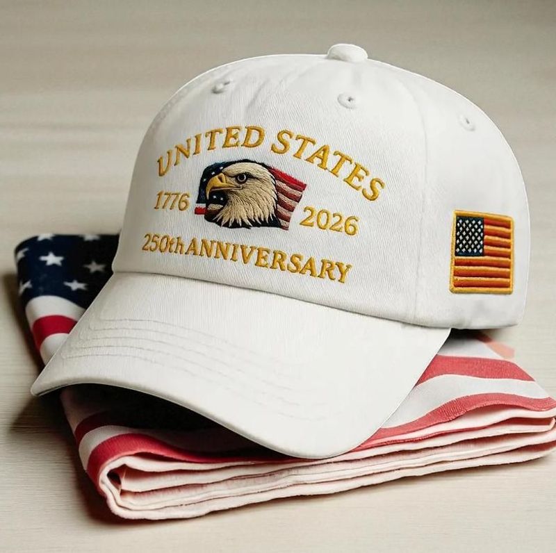 Retro 250th Us Anniversary Hat Embroidered Trucker Cap Patriotic Style