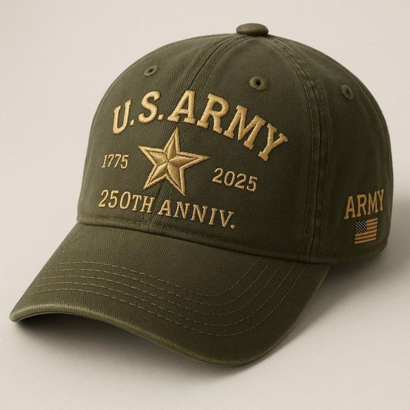 United States Army 1775-2025 Embroidery Cap, Patriotic USA Army Us Military Parade 250th Anniversary 2025 Hat