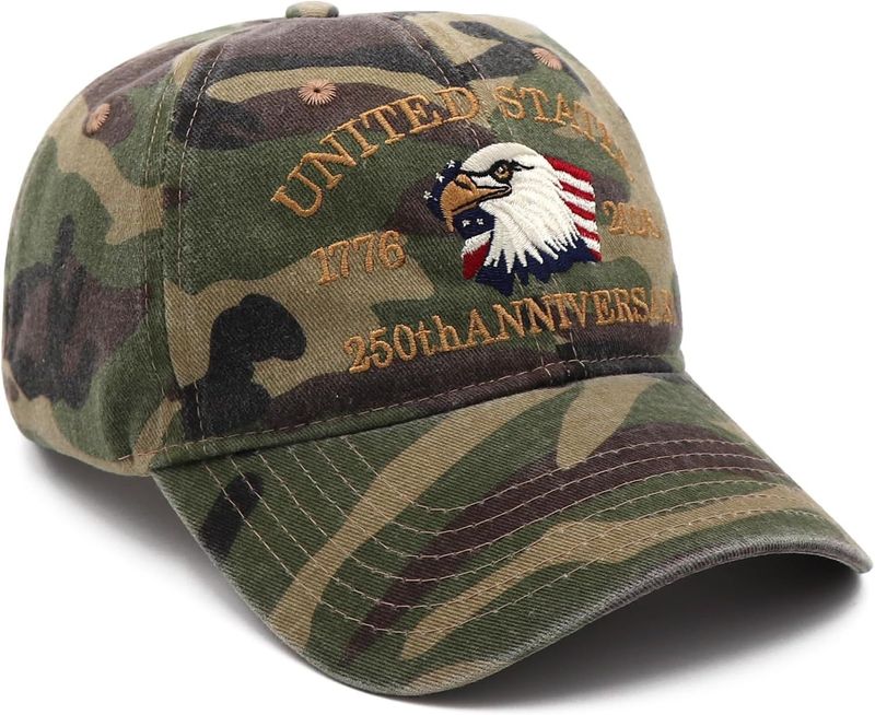 250 Anniversary USA Hat Adjustable America 250th Anniversary Hat 1776-2026 Embroidery Baseball Cap