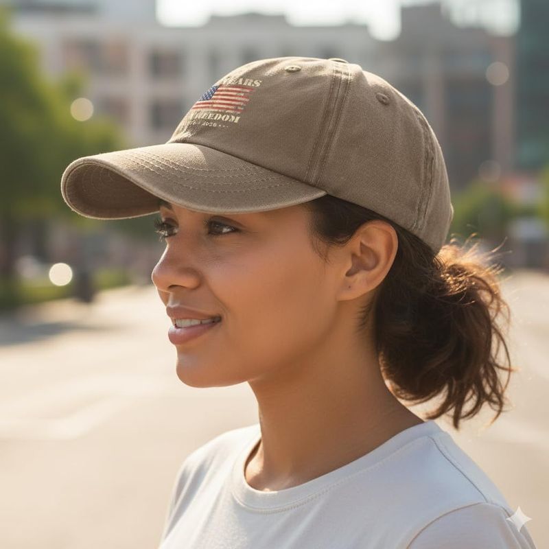 USA 250th Anniversary Hat, Adjustable 250th Anniversary Printed Patriotic Baseball Caps, Tribute Retro Washed Hat