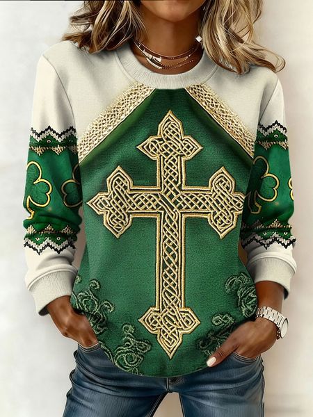 Women's Retro Print Sweatshirt