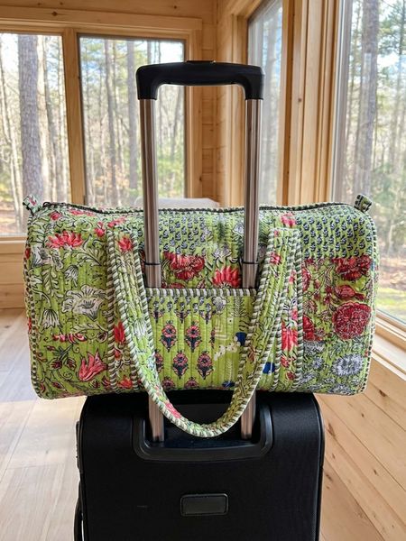 Vintage Flower Quilted Duffle Bag