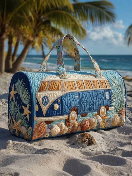 Hippie Van Quilted Duffle Bag