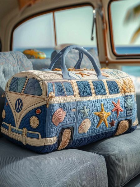 Hippie Van Quilted Duffle Bag