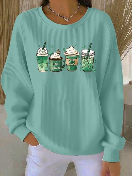 Women's  St. Patrick'S Day Shamrock Art  Sleeve Top
