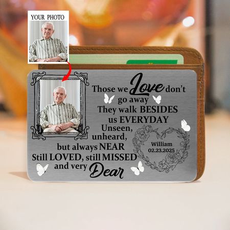 Custom Photo Wallet Card – Personalized Memorial Keepsake Metal Card