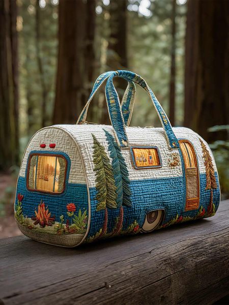 Camping Trailer Quilted Duffle Bag