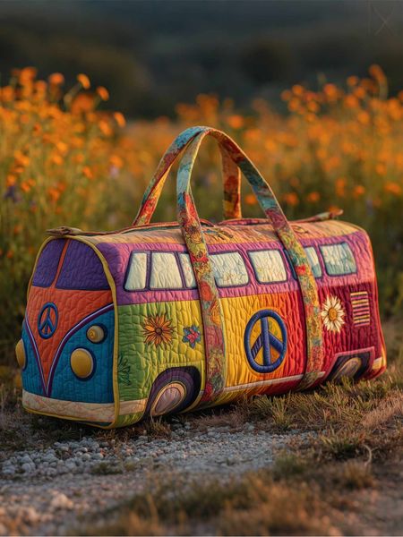 Hippie Van Quilted Duffle Bag