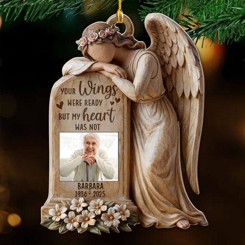 Personalized Wooden Ornament Memorial Angel Keepsake Gift for Loved One Remembrance & Gentle Comfort