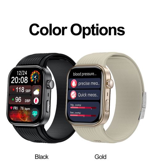 Smartwatch Healthy Sleep Monitoring AMOLED Display for Calling SpO2 Body Temperature Tracking SOS Emergency