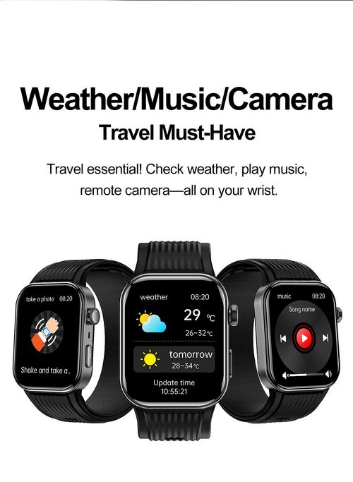 Smartwatch Healthy Sleep Monitoring AMOLED Display for Calling SpO2 Body Temperature Tracking SOS Emergency