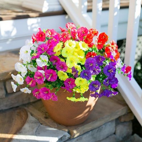 UV Resistant Colorful Artificial Flower Include 12 bundles of flowers