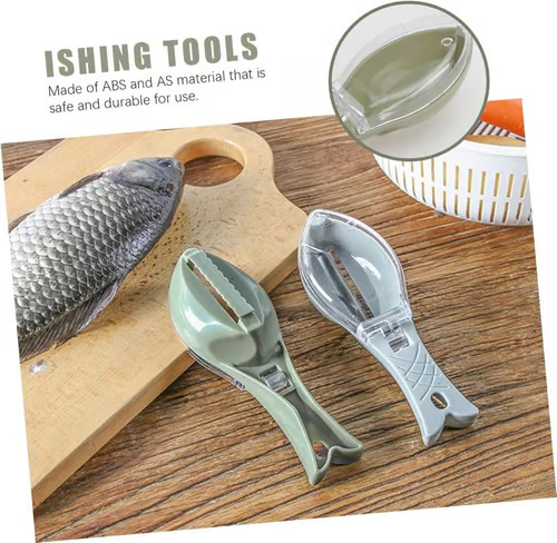 Kitchen tools Scale-flying fish shape with lid household scale-scraping utensils（Two pieces）