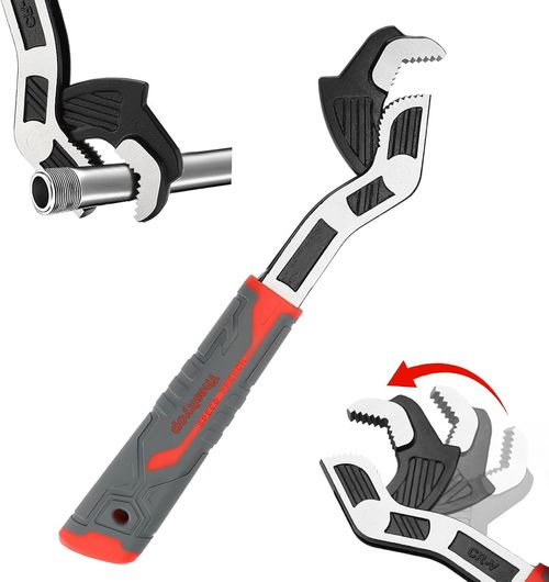 Self Adjusting Pipe Wrench, Multi-function Self Locking Wrench, 6 8 10 12 Inch Pipe Wrench Self Adjusting, Self Locking Wrench Set, Chrome Vanadium Steel Quick Wrench for Automotive Pipe Repair
