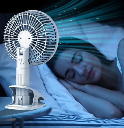 🔥🔥5-in-1 Clip-on Air Circulation Fan - Portable, Rechargeable, Foldable & Telescopic for Office & Household Use