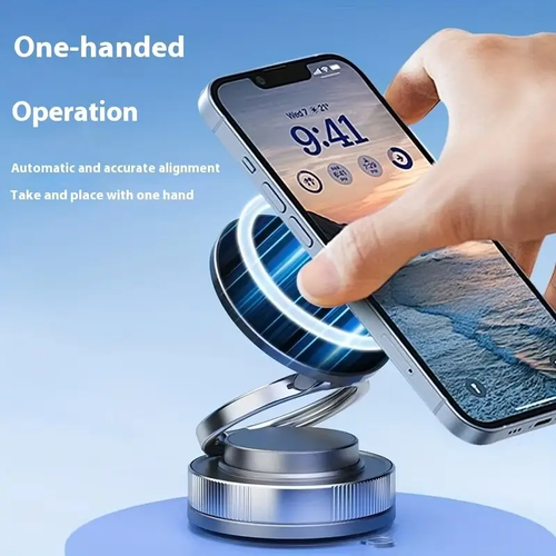 2025 New 360° Vacuum Magnetic Suction Cup Phone Mount, Adjustable Hands-Free Suction Cup Phone Holder Compatible All Smartphones