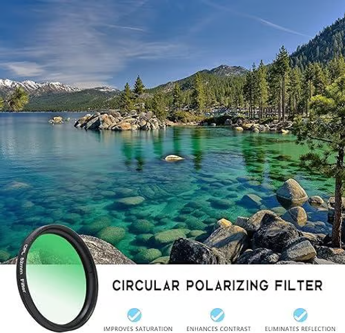 52mm Clip-0n CPL Phone CameraLens Filter Kit, Circular PolarizerPolarizing Filter Compatible with Mostcell phones