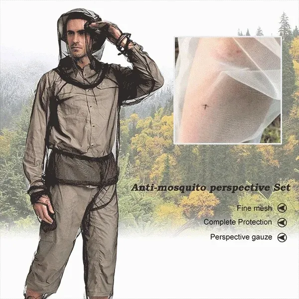 🔥2025 New Arrival👍🏻Outdoor Bug Wear Anti Mosquito Suit Jacket Mitts Pants Socks Net Yarn Mesh Cloth