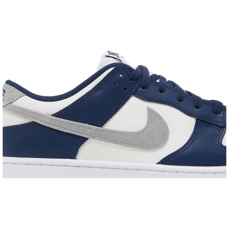 Nike Dunk Low Summit Midnight White, Men's Lifestyle Sneakers, Men's Nike Sport Shoes, Dark Blue Color, Fabric Upper, EVA Sole, Lace-Up, Comfortable for Everyday Wear and Training