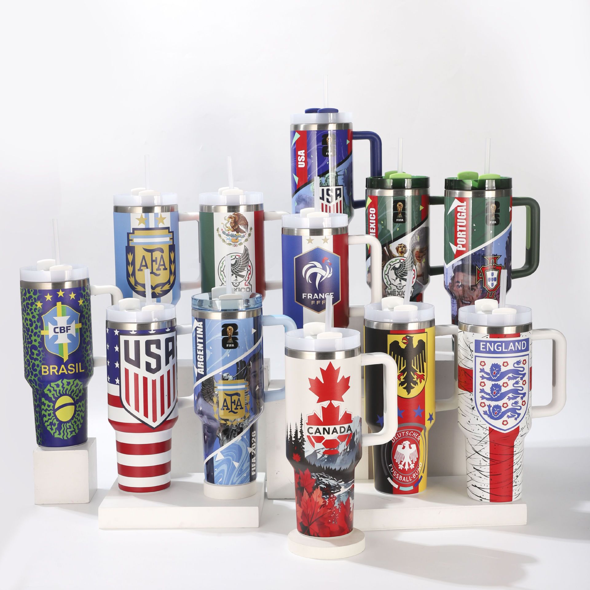 Handle-equipped Ice-Buster Cup - World Cup Fan Exclusive 40oz Stainless Steel Thermal Cup for Outdoor Use and Car Carry