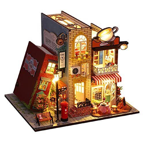 Romantic and Cute Dollhouse Miniature DIY House Inside and Outside the Book