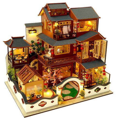 diy cottage Antique villa hand-assembled model toys Creative birthday Christmas Children's gifts
