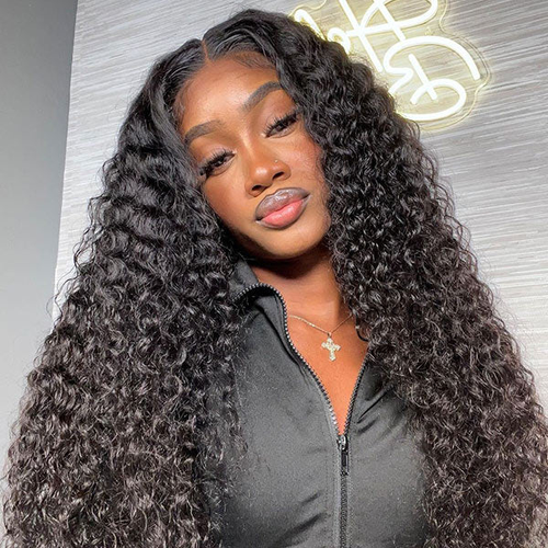 🥰Ladies front lace small curly tube wig head💥