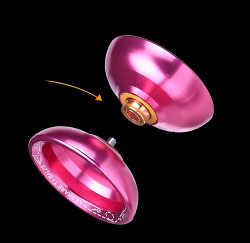 LESHARE BALDR-T1 Professional Unresponsive Yo-Yo | CNC 6061 Aluminum Yo-Yo with 10-Ball Gold Bearing for Advanced Players （pink）