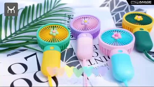 Cute Flower Mini Handheld Fan, USB Rechargeable Portable Personal Cooling Fan for Travel, Office, Dorm（Blue）