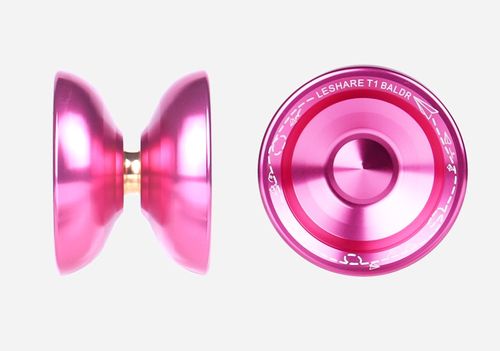 LESHARE BALDR-T1 Professional Unresponsive Yo-Yo | CNC 6061 Aluminum Yo-Yo with 10-Ball Gold Bearing for Advanced Players （pink）