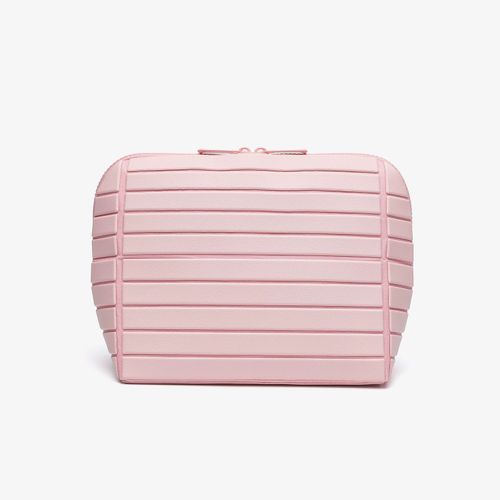 Pink Rhombus Zipper Makeup Bag Portable Cosmetics Organizer Travel Toiletry Bag