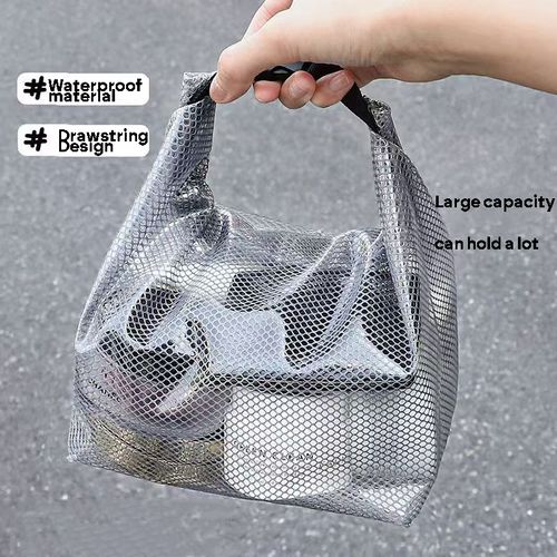 Gray EVA Waterproof Mesh Storage Bag | Water-Repellent & Leakproof Tote for Travel, Swimming, Toiletries