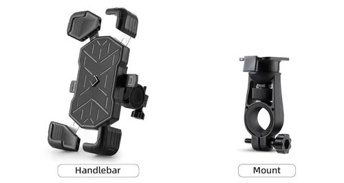 Black Bike Phone Mount, One-Hand Operation 1S Quick Release, Four-Corner Shockproof Phone Holder for Bicycle,Ebike,Motorcycle