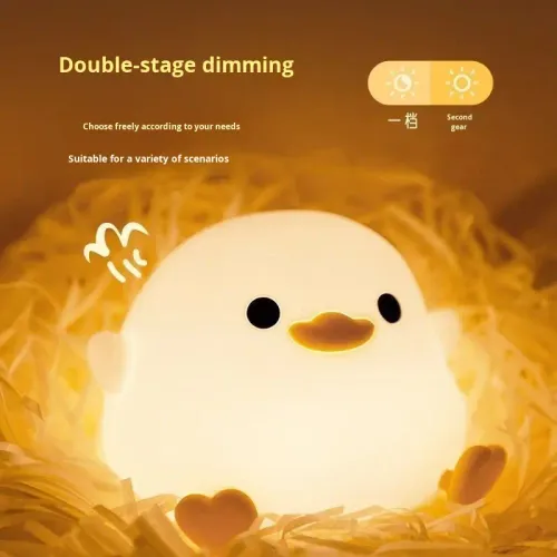 DoDo Duck Night Light Cute Duck Silicone Dimmable Nursery Nightlight Rechargeable LED Bedside Lamp Baby Bedrooms Living Room