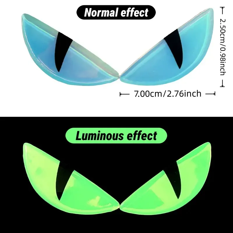 Stereo Devil Eye Glow Stickers, Universal for Electric Vehicles & Helmets Decoration, Buy 1 Get 2 Free, Available in 3 Colors (Blue, Red, Black Eyes)