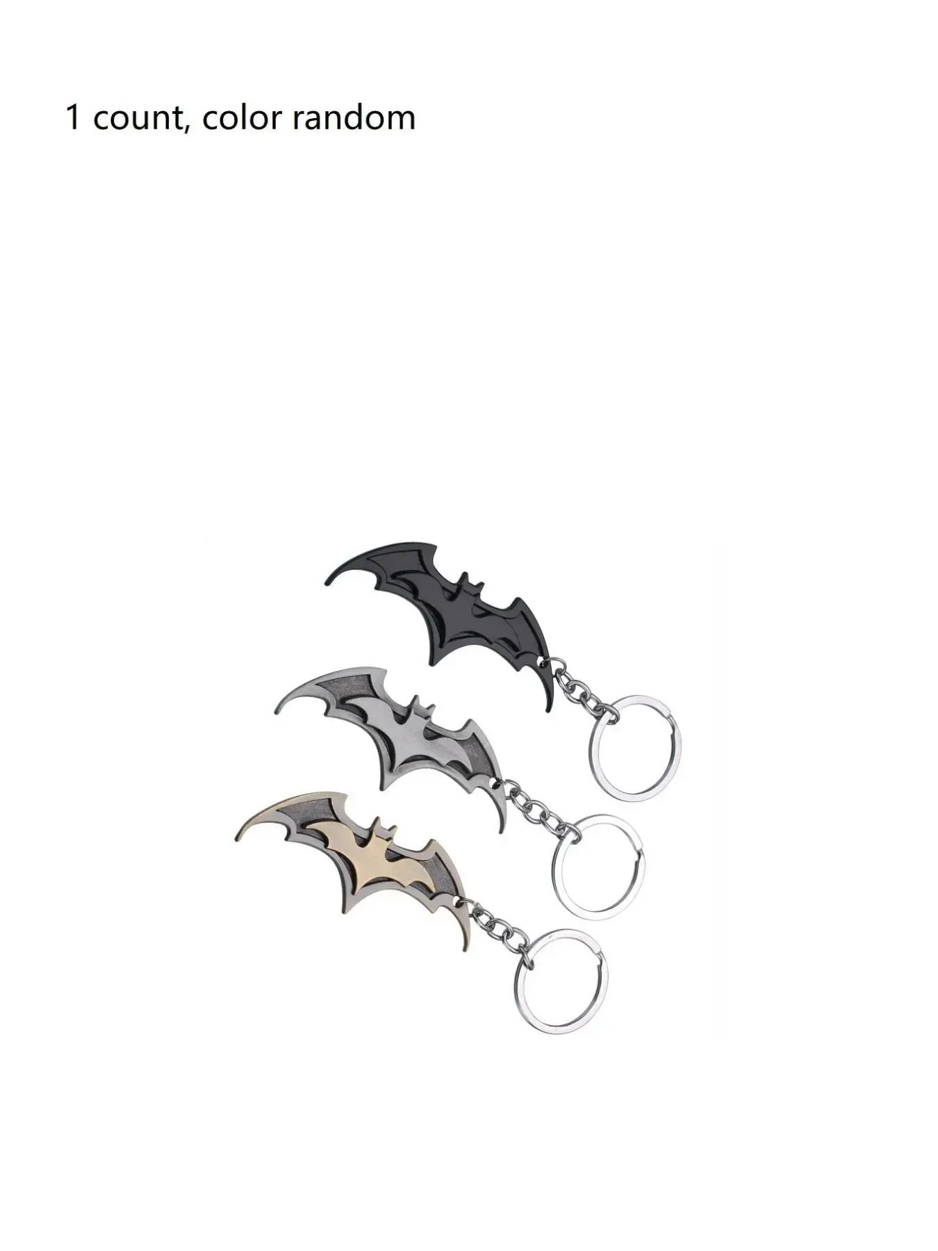 Random Color Bat-Style Keychain, Creative Fashion Alloy Keychain for Unisex, Daily Versatile Accessory, Ideal Birthday Gift