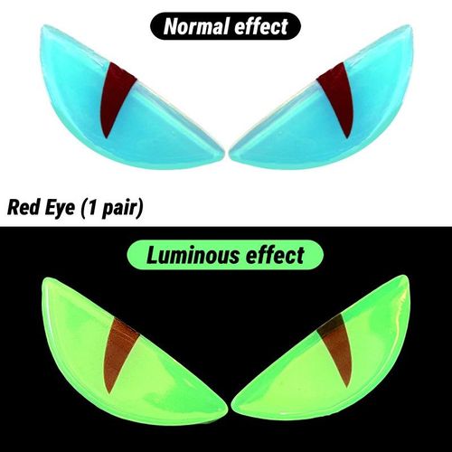 Stereo Devil Eye Glow Stickers, Universal for Electric Vehicles & Helmets Decoration, Buy 1 Get 2 Free, Available in 3 Colors (Blue, Red, Black Eyes)