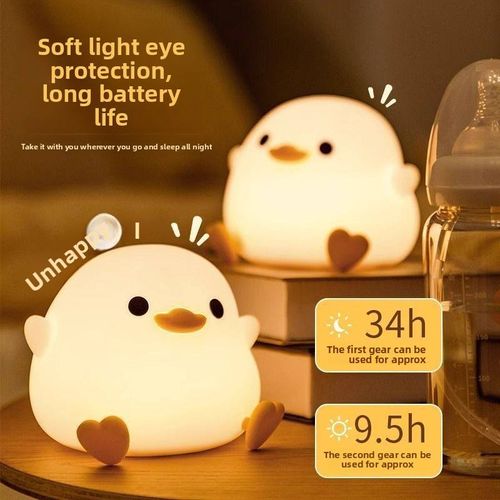 DoDo Duck Night Light Cute Duck Silicone Dimmable Nursery Nightlight Rechargeable LED Bedside Lamp Baby Bedrooms Living Room