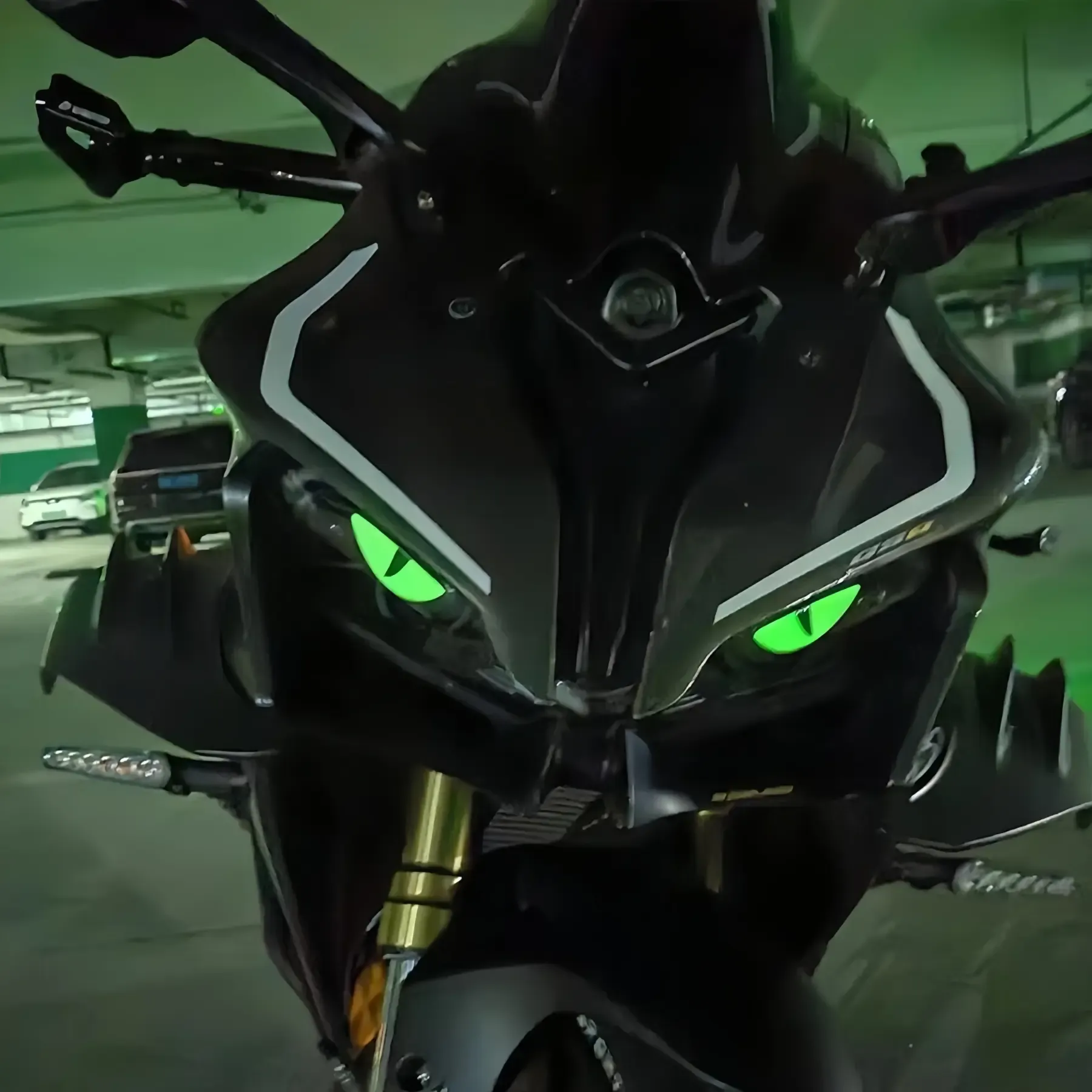 Stereo Devil Eye Glow Stickers, Universal for Electric Vehicles & Helmets Decoration, Buy 1 Get 2 Free, Available in 3 Colors (Blue, Red, Black Eyes)